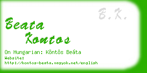 beata kontos business card